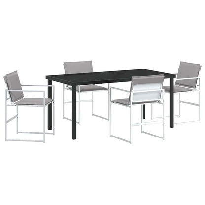 Set da Pranzo per Giardino 5 pcs Bianco