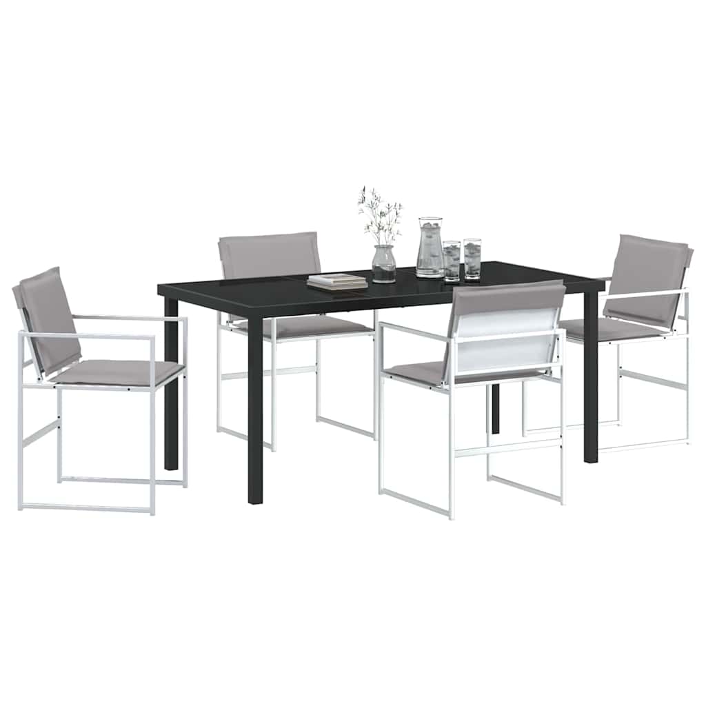 Set da Pranzo per Giardino 5 pcs Bianco