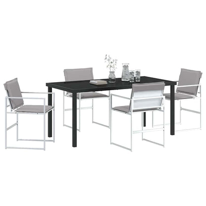 Set da Pranzo per Giardino 5 pcs Bianco