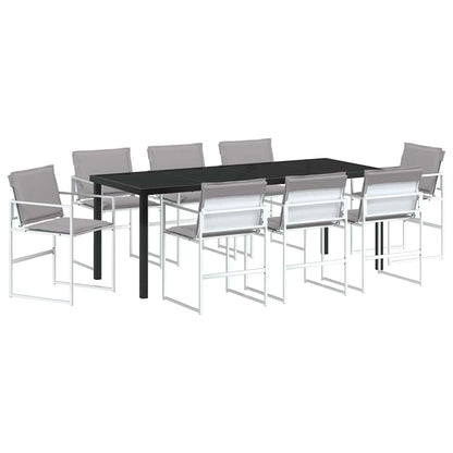 Set da Pranzo per Giardino 9 pcs Bianco