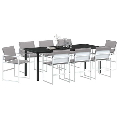 Set da Pranzo per Giardino 9 pcs Bianco