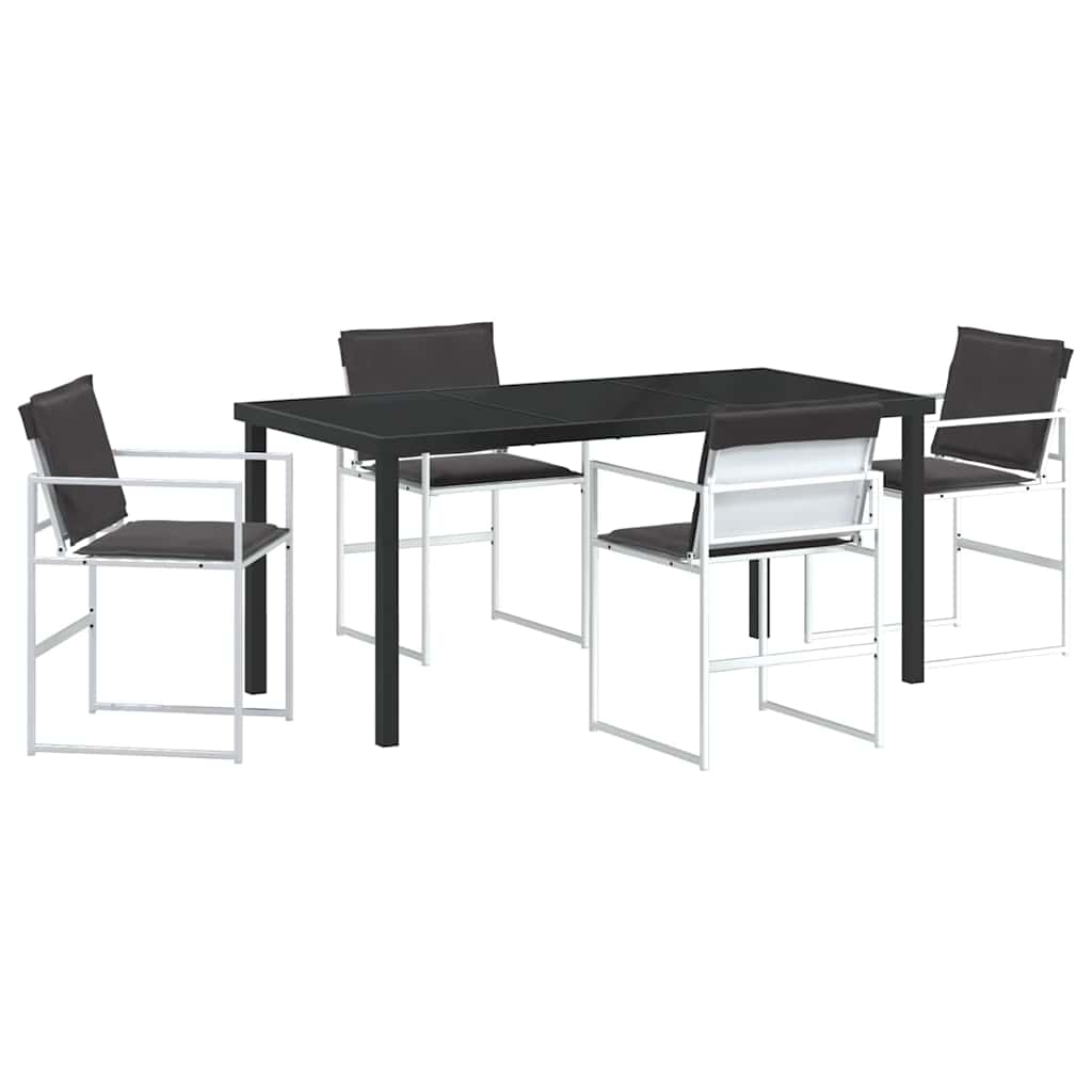 Set da Pranzo per Giardino 5 pcs Bianco
