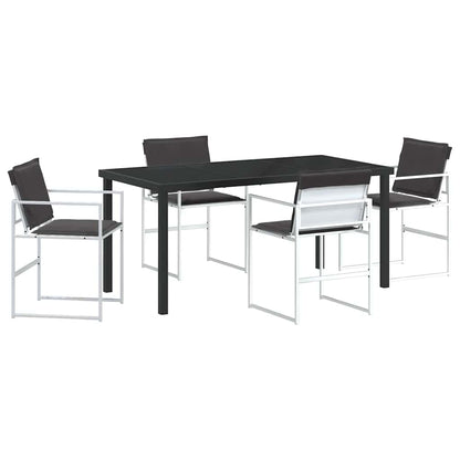 Set da Pranzo per Giardino 5 pcs Bianco