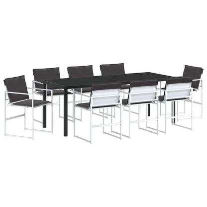 Set da Pranzo per Giardino 9 pcs Bianco