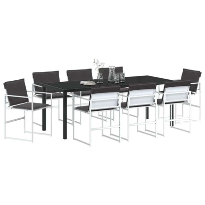 Set da Pranzo per Giardino 9 pcs Bianco