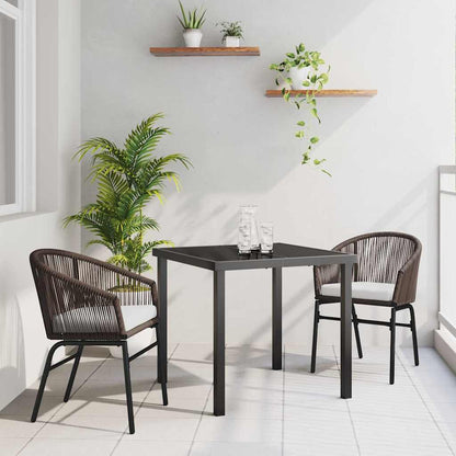 Set da Pranzo per Giardino 3 pcs Marrone