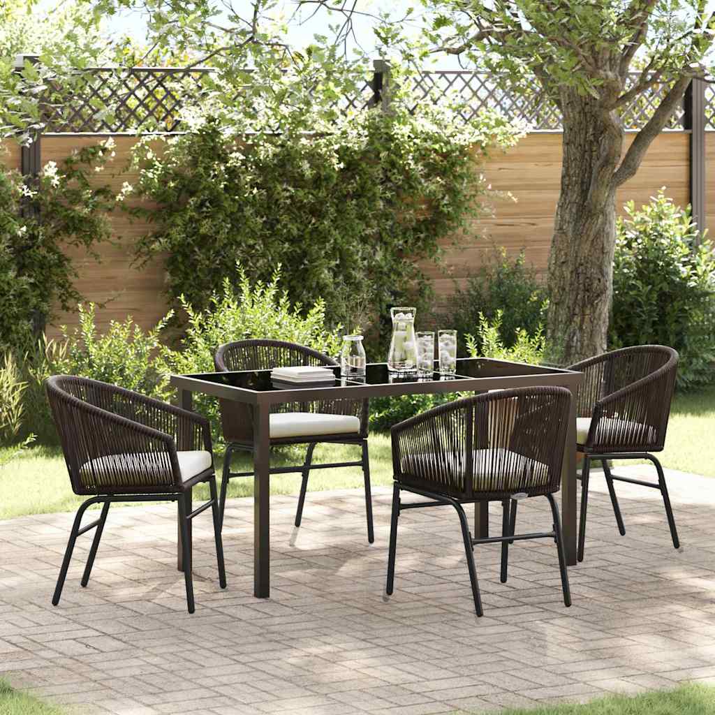 Set da Pranzo per Giardino 5 pcs Marrone