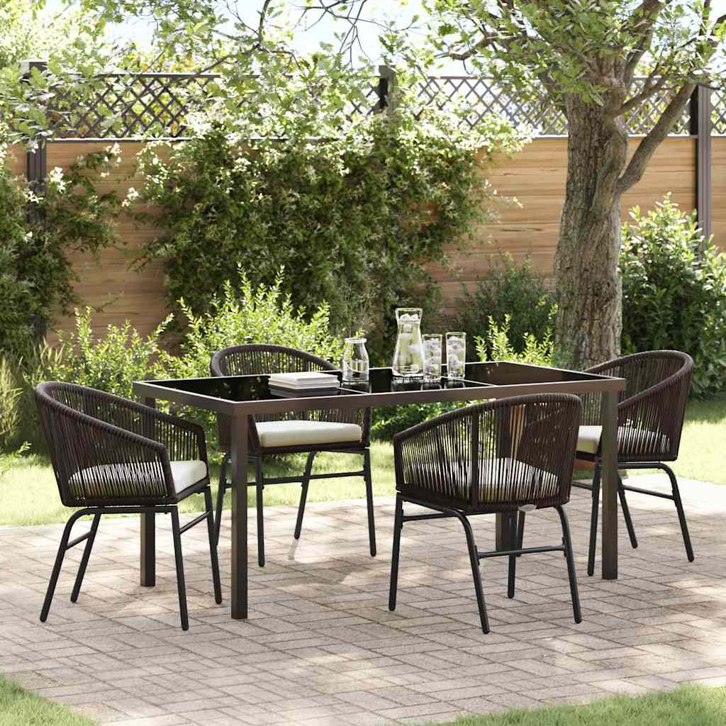 Set da Pranzo per Giardino 5 pcs Marrone