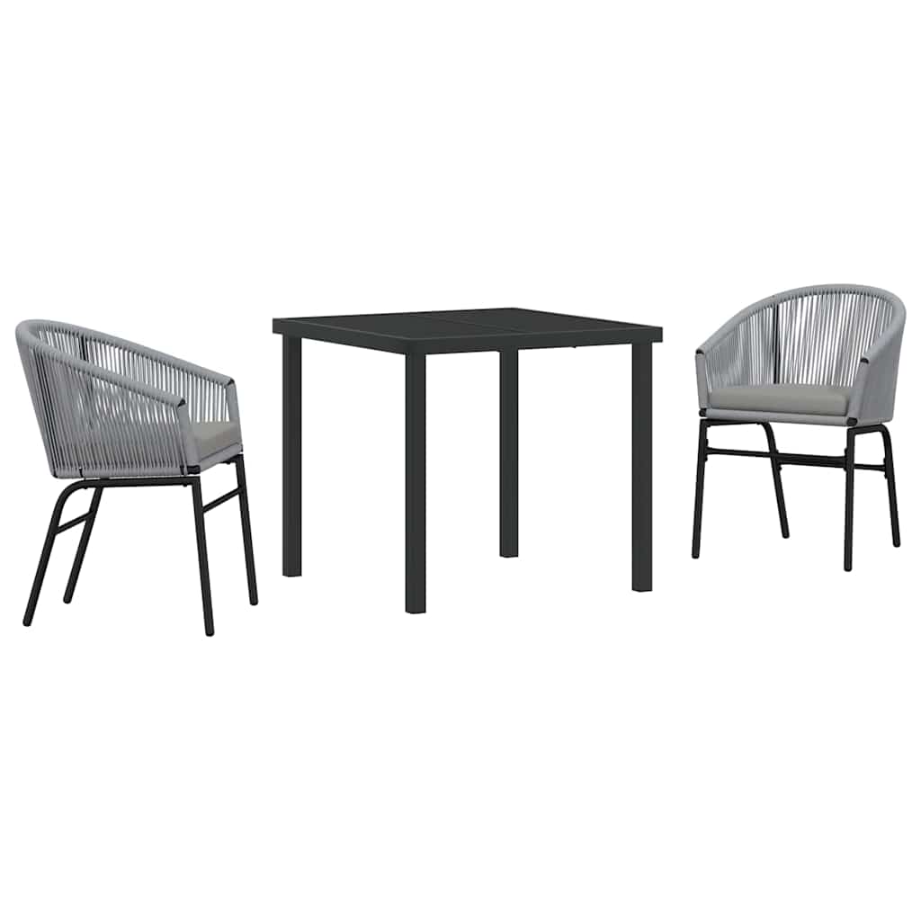 Set da Pranzo per Giardino 3 pcs Antracite