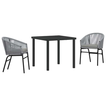 Set da Pranzo per Giardino 3 pcs Antracite
