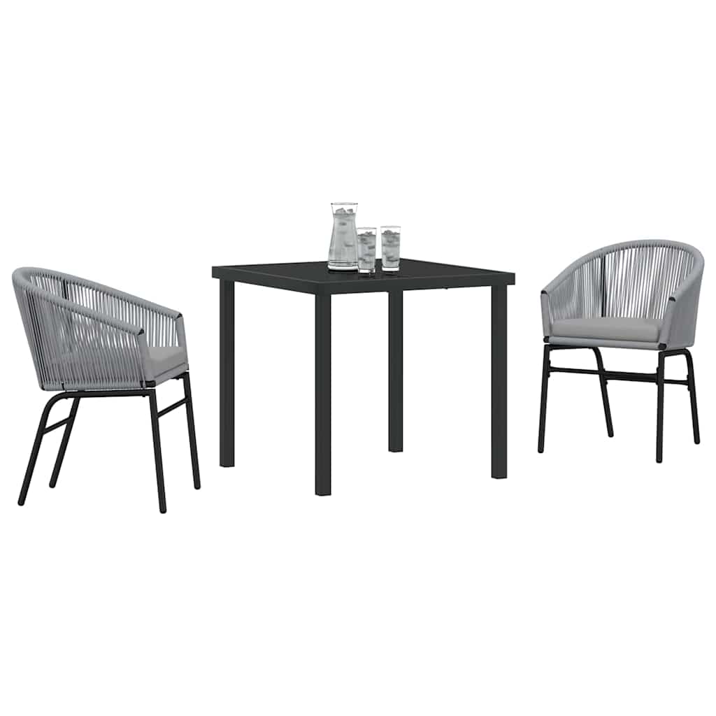 Set da Pranzo per Giardino 3 pcs Antracite