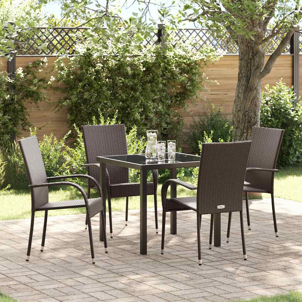 Set da Pranzo per Giardino 5 pcs Marrone