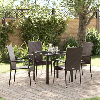 Set da Pranzo per Giardino 5 pcs Marrone