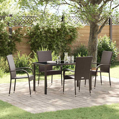 Set da Pranzo per Giardino 5 pcs Marrone