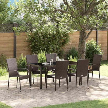 Set da Pranzo per Giardino 7 pcs Marrone