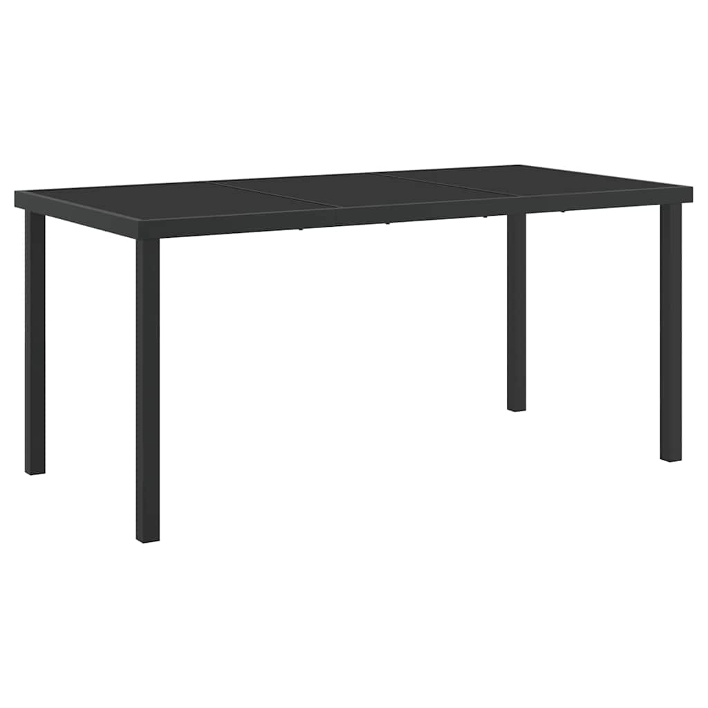 Set da Pranzo per Giardino 7 pcs Nero