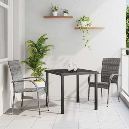 Set da Pranzo per Giardino 3 pcs Grigio
