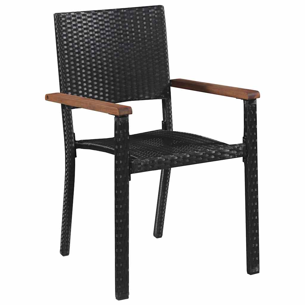 Set da Pranzo per Giardino 3 pcs Nero