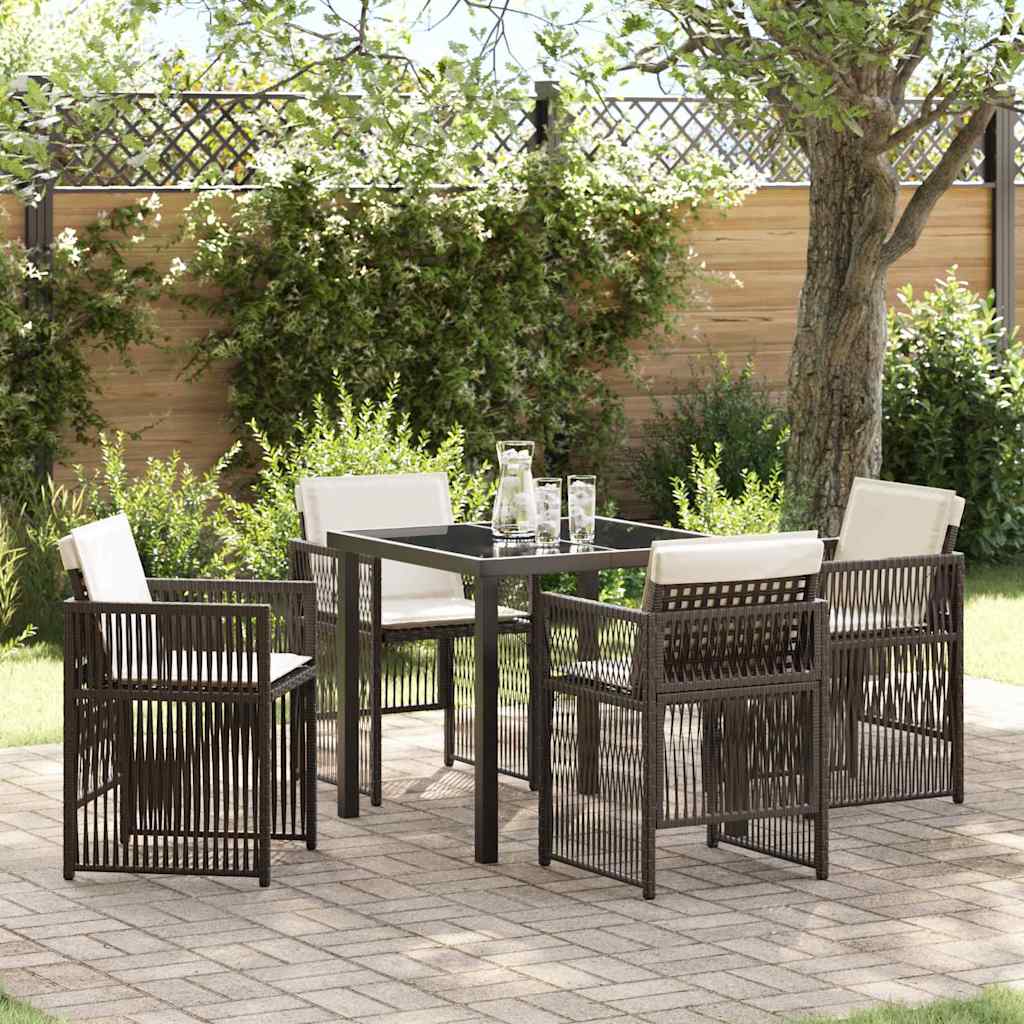 Set da Pranzo per Giardino 5 pcs Marrone