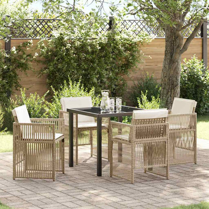 Set da Pranzo per Giardino 5 pcs Beige