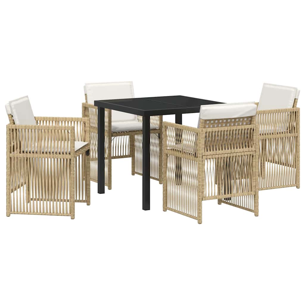 Set da Pranzo per Giardino 5 pcs Beige