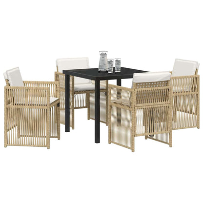 Set da Pranzo per Giardino 5 pcs Beige