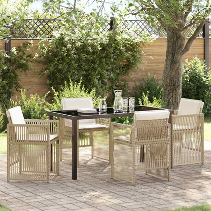Set da Pranzo per Giardino 5 pcs Beige