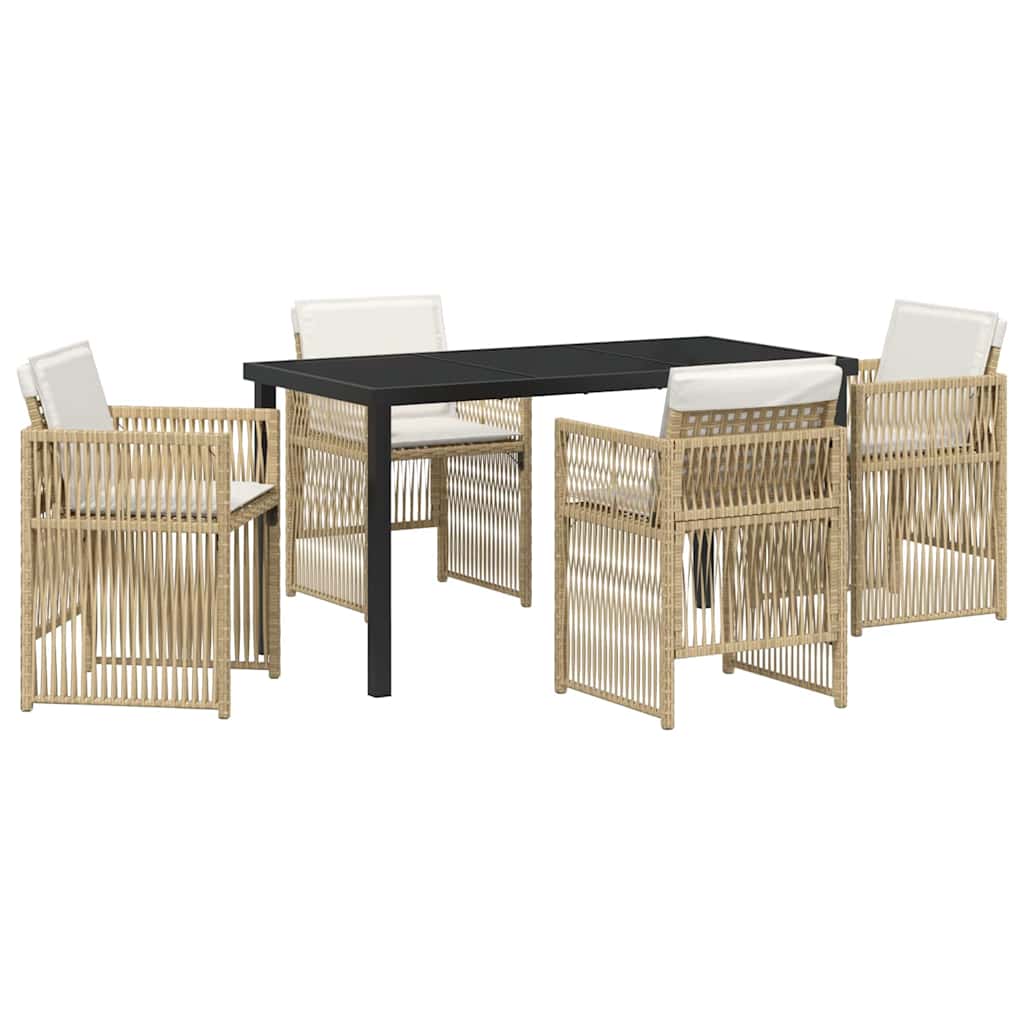 Set da Pranzo per Giardino 5 pcs Beige