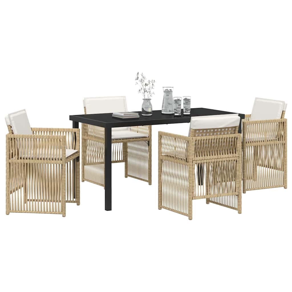 Set da Pranzo per Giardino 5 pcs Beige