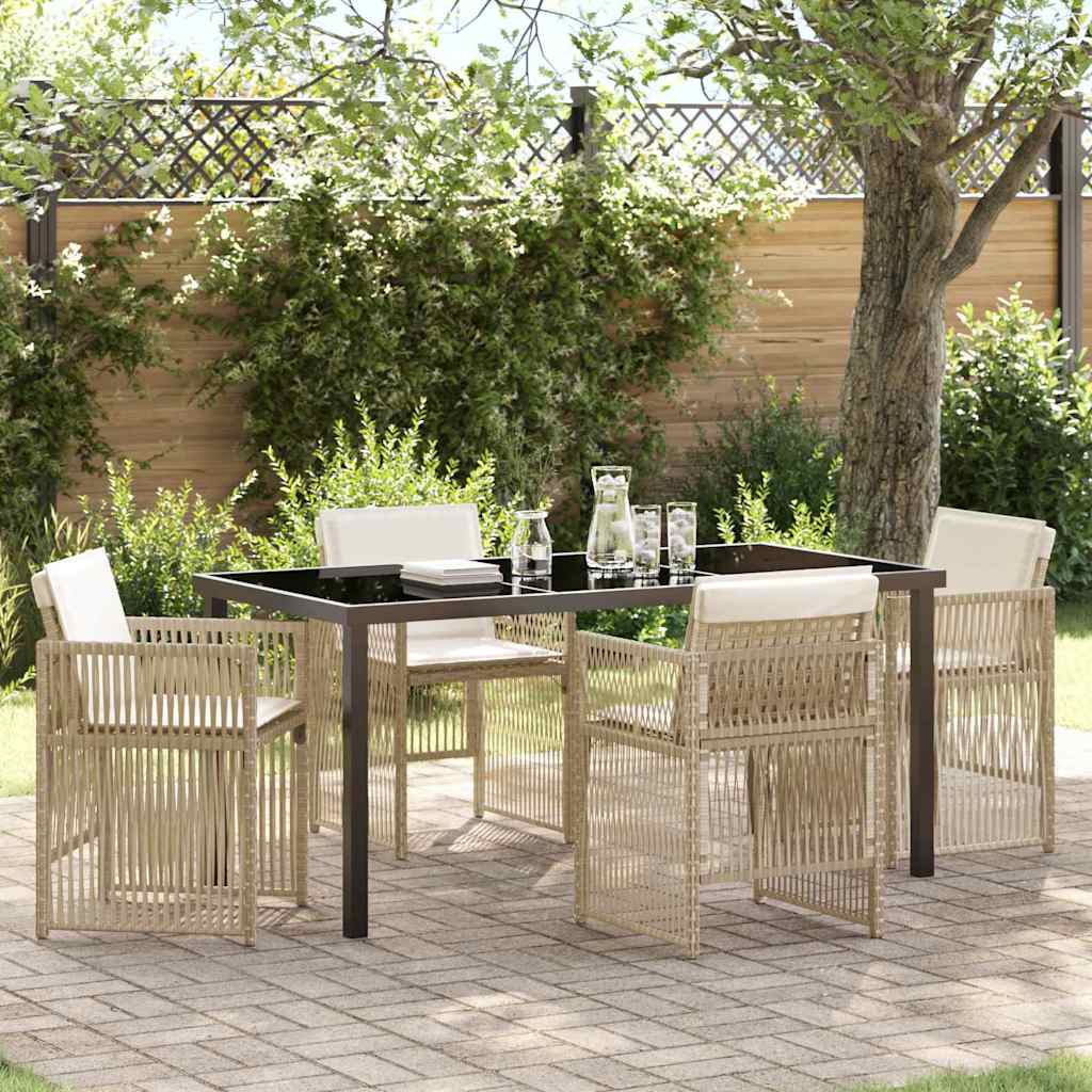 Set da Pranzo per Giardino 5 pcs Beige