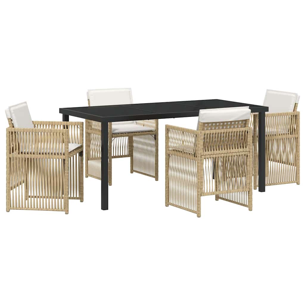 Set da Pranzo per Giardino 5 pcs Beige