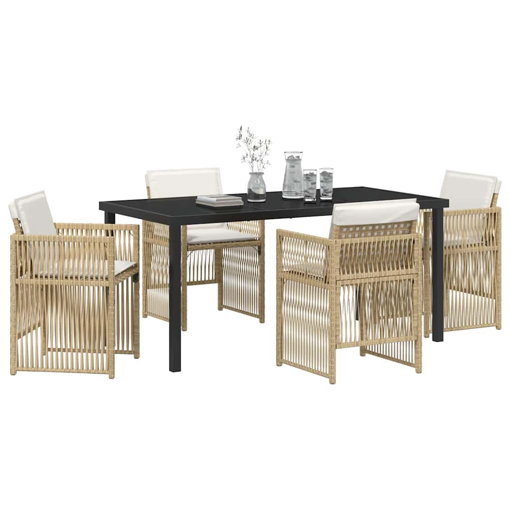 Set da Pranzo per Giardino 5 pcs Beige