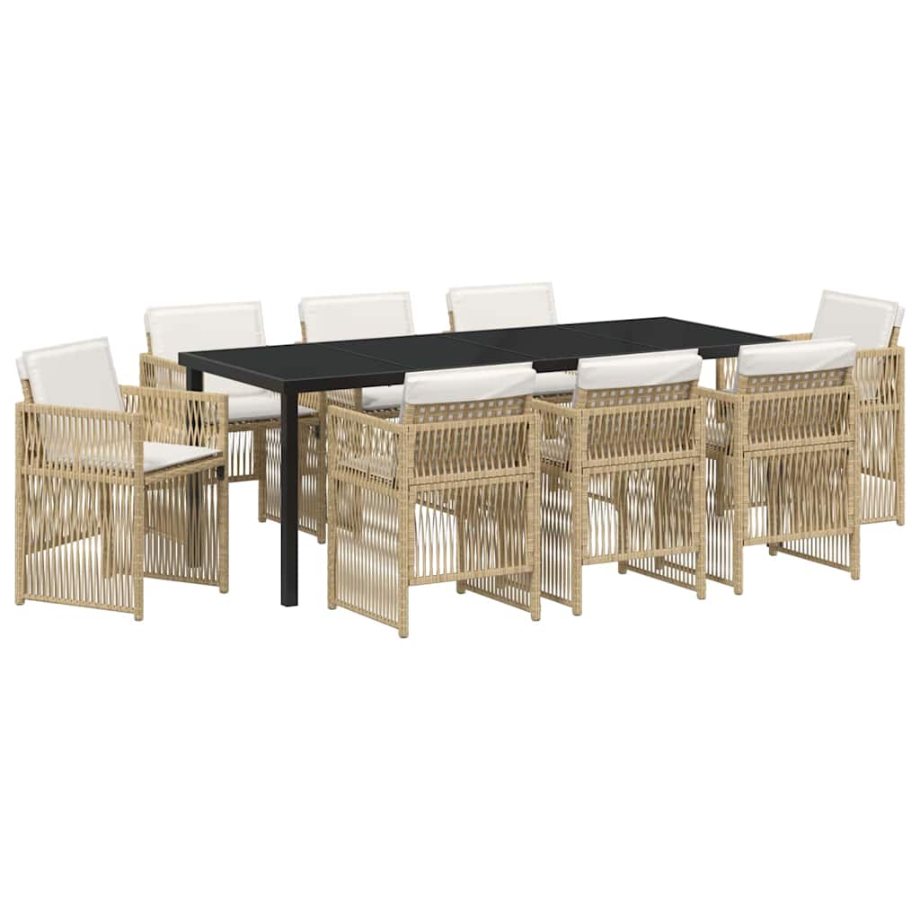 Set da Pranzo per Giardino 9 pcs Beige