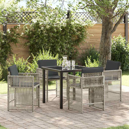 Set da Pranzo per Giardino 5 pcs Grigio chiaro