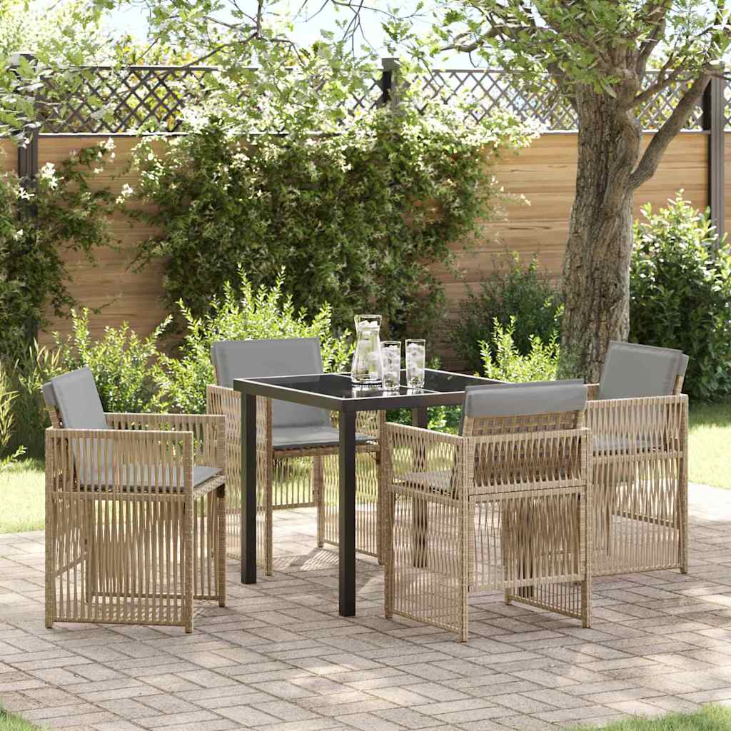Set da Pranzo per Giardino 5 pcs Beige