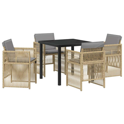 Set da Pranzo per Giardino 5 pcs Beige
