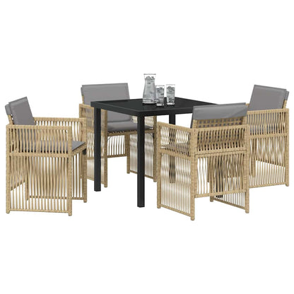 Set da Pranzo per Giardino 5 pcs Beige