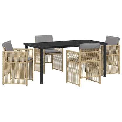 Set da Pranzo per Giardino 5 pcs Beige