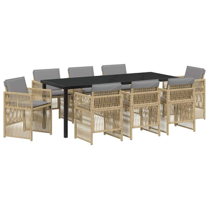 Set da Pranzo per Giardino 9 pcs Beige