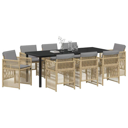 Set da Pranzo per Giardino 9 pcs Beige