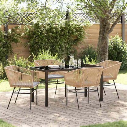 Set da Pranzo per Giardino con cuscino 5 pcs Marrone