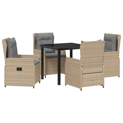 Set da Pranzo per Giardino 5 pcs Beige e Grigio Chiaro