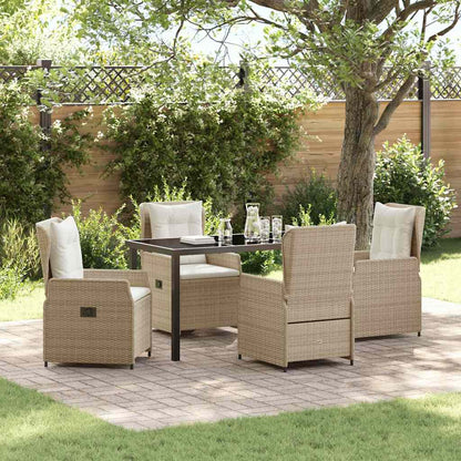 Set da Pranzo per Giardino 5 pcs Beige e Grigio Chiaro