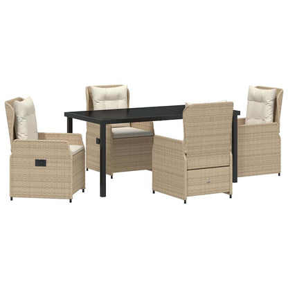 Set da Pranzo per Giardino 5 pcs Beige e Grigio Chiaro