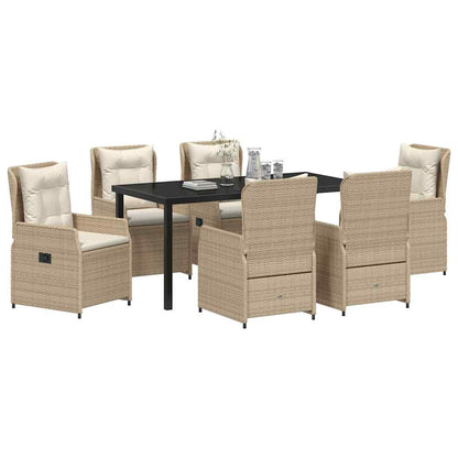 Set da Pranzo per Giardino 7 pcs Beige e Grigio Chiaro