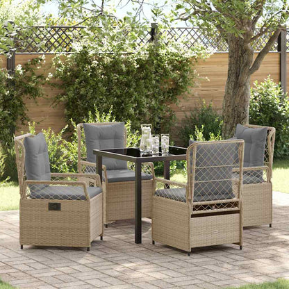 Set da Pranzo per Giardino 5 pcs Beige e Grigio Chiaro
