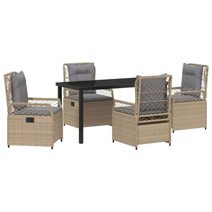 Set da Pranzo per Giardino 5 pcs Beige e Grigio Chiaro