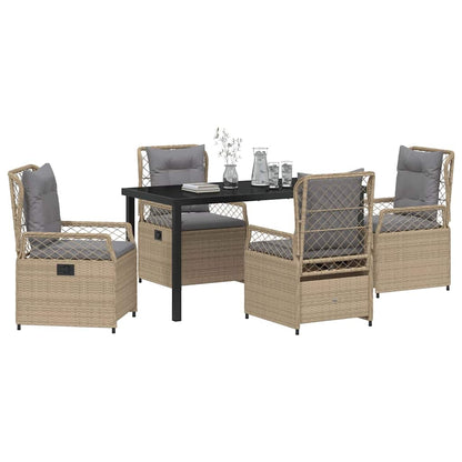 Set da Pranzo per Giardino 5 pcs Beige e Grigio Chiaro