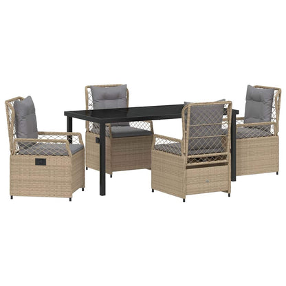 Set da Pranzo per Giardino 5 pcs Beige e Grigio Chiaro