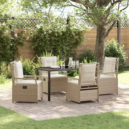 Set da Pranzo per Giardino 5 pcs Beige e Bianco Crema
